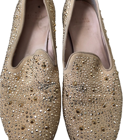 Stuart Weitzman bedazzled flats size 8 heel flaw - Picture 4 of 8